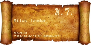 Milos Teodor névjegykártya